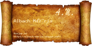 Albach Mária névjegykártya