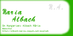 maria albach business card